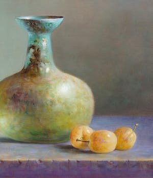 Hans Habraken - stilleven pruimen, oude fles en een kom. kopen? Bied vanaf 745!