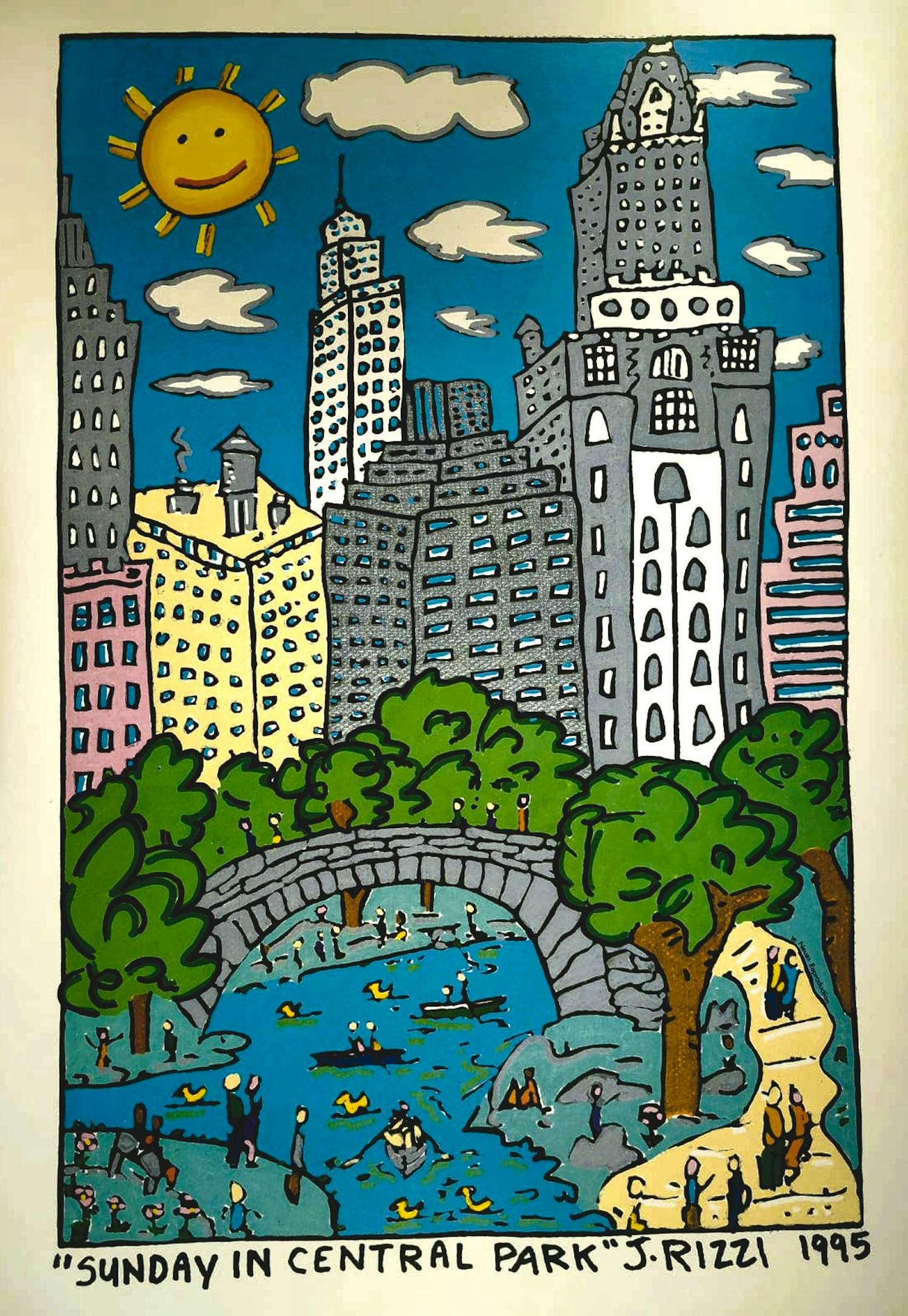 James Rizzi - Sunday in Central Park kopen? Bied vanaf 75!