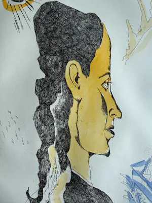 Lucebert - Ets met aquarel | 'Das Dorli, naar Ernst Ludwig Kirchner' | 1993 kopen? Bied vanaf 200!