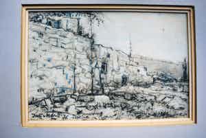 Jan van Ham - krijttekening, Perdika Griekenland verkocht voor € 35!