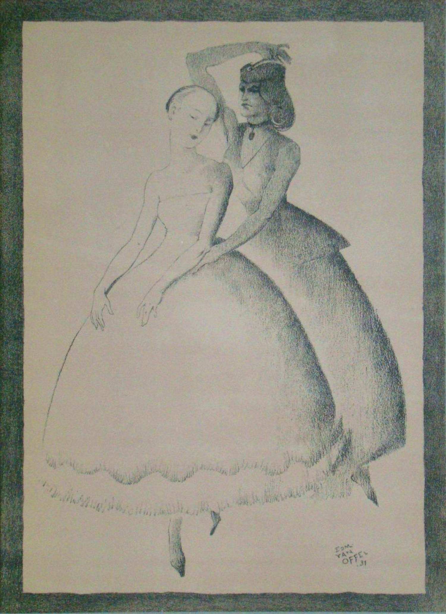 Edmond Marie Gabriel Van Offel - Ballerina's - 1931 - Originele lithografie - Gesigneerd en gedateerd kopen? Bied vanaf 100!