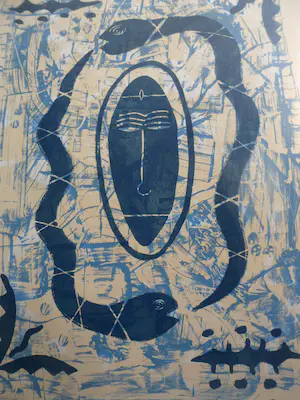 Bettina Lopetro - Zeefdruk, titel. Snake kopen? Bied vanaf 35!