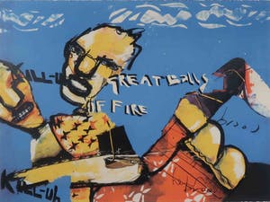 Herman Brood - Zeefdruk, Great Balls of Fire - Ingelijst (groot) kopen? Bied vanaf 220!
