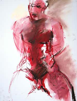 Franscz Witte - Gemende techniek op papier, Figuur VII verkocht voor € 1!