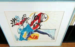 Lucebert - COBRA-COMPOSITIE / KLEURLITHO / 71x86cm / KADER / SIG verkocht voor € 250!