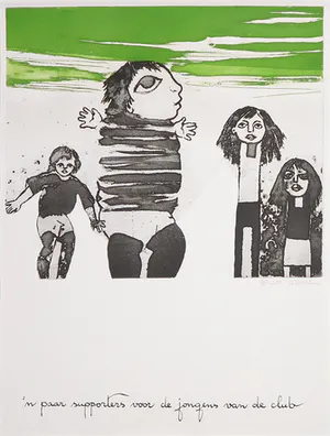 Ans Wortel - Kleurenets, 'n paar supporters voor de jongens van de club kopen? Bied vanaf 50!