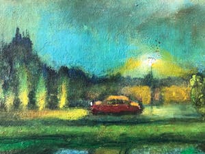 Paul van Eeden - "Benzinepomp bij avond" kopen? Bied vanaf 150!