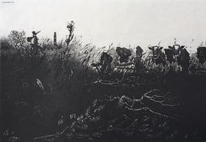 Simon Koene - Landschap met koeien en vuurtoren (Vestdijk 2) kopen? Bied vanaf 25!