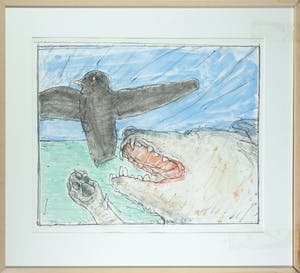 Co Westerik - Litho, Z.T. (Hond en vogel) - Ingelijst kopen? Bied vanaf 100!