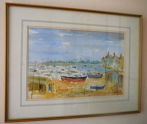 Niet of onleesbaar gesigneerd - Bootjes op het strand (II) -aquarel- kopen? Bied vanaf 10!