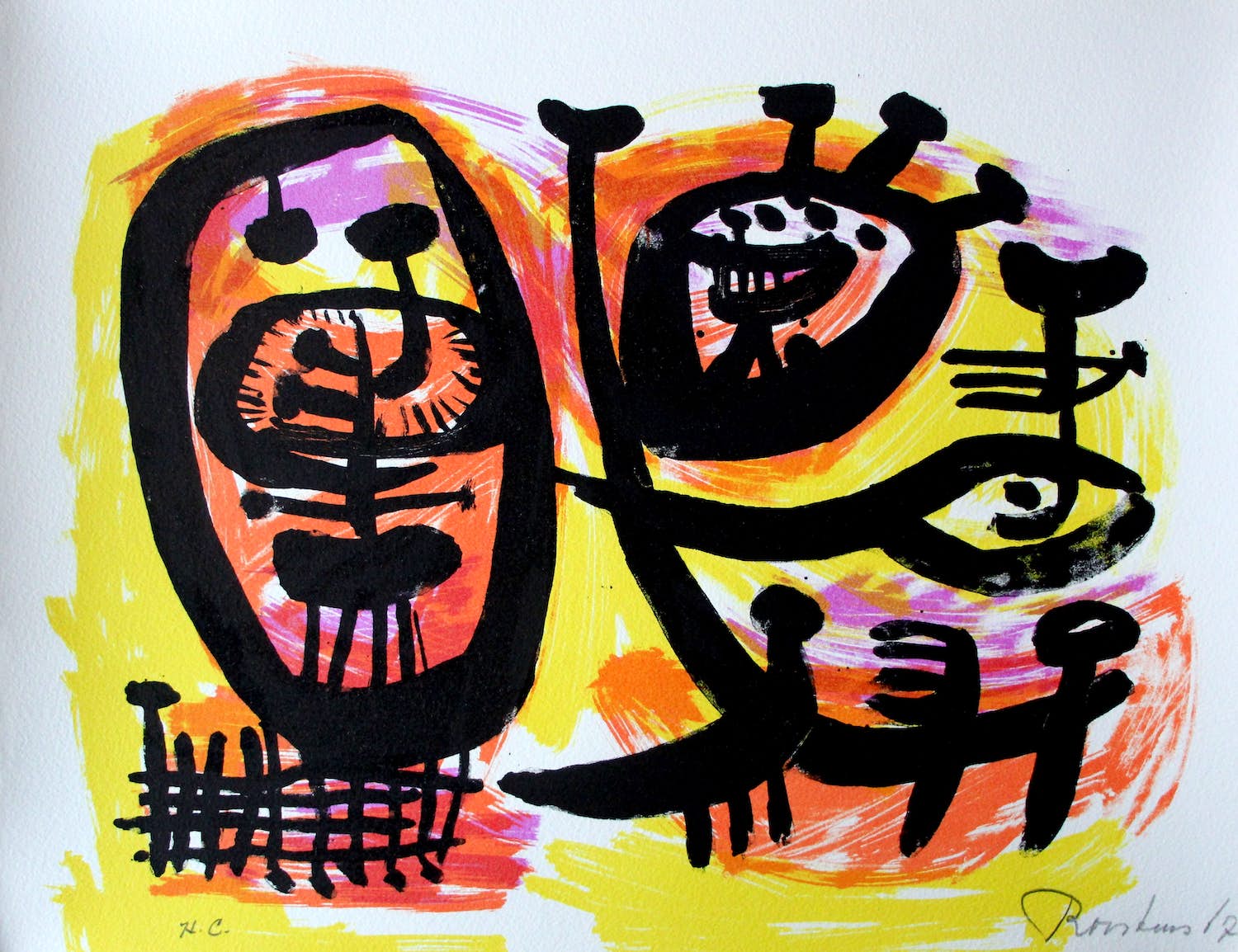 Anton Rooskens - litho; compositie - 1967 verkocht voor € 275!