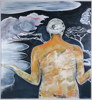 Sophie Mellema - Acryl op paneel, Tweeluik zonder titel- Ingelijst kopen? Bied vanaf 80!
