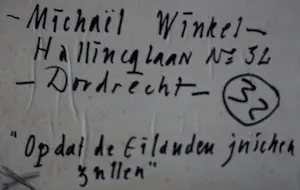 Michael Winkel - Acryl op board - Opdat de eilanden juichen zullen - 1984 (groot!) kopen? Bied vanaf 175!