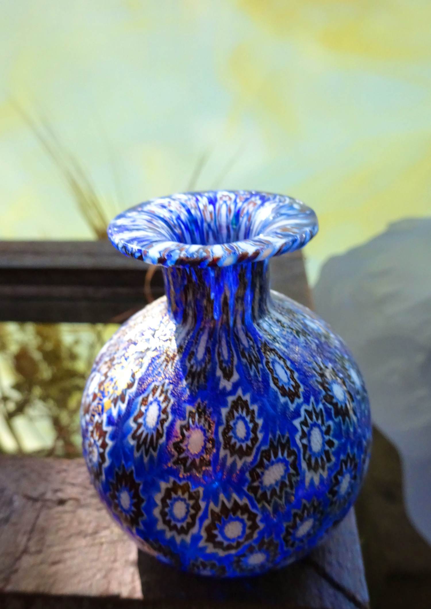 Fratelli Toso - Murano Italy- murrine millefiori micro vaasje/flesje met goud verkocht voor € 110!
