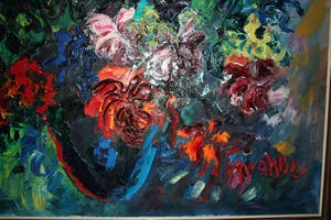 Jan Makkes - Bloemenpracht in blauwe vaas kopen? Bied vanaf 600!