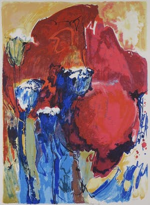 Tilly Wils - Zeefdruk, Papavers - Ingelijst (Groot) kopen? Bied vanaf 1!