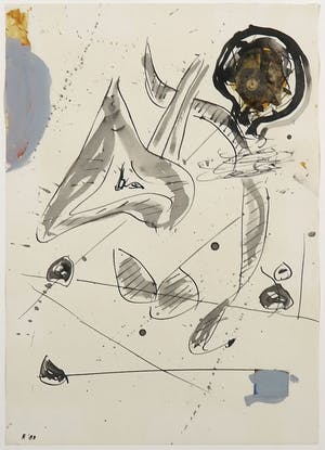 Alphons Freijmuth - Gemengde techniek op papier, Abstracte compositie kopen? Bied vanaf 150!