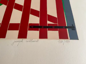 Joseph Willaert - Rood hekken met huisje in de achtergrond - 1988 kopen? Bied vanaf 545!