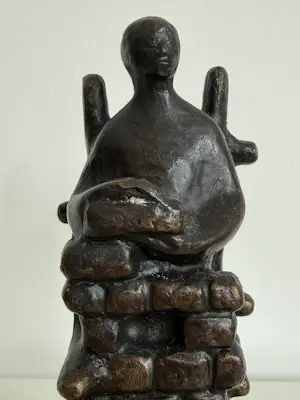 Brons (Onbekend) - bronzen sculptuur | 'Zittende man' kopen? Bied vanaf 20!