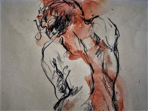 Niet of onleesbaar gesigneerd - Virtuoze impressionistische Aquarel/Pastel "Vrouwelijk Naakt" gesigneerd kopen? Bied vanaf 1!
