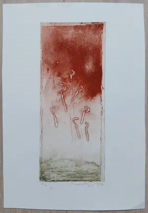 Jan Montyn - Somewhere, between, aquatint ets (uniek HC exemplaar) kopen? Bied vanaf 75!