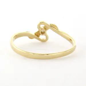 14k geelgouden ring met briljant geslepen diamant tot. 0.02ct – F/G - VS/SI kopen? Bied vanaf 180!