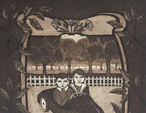 Laetitia de Haas - Ingelijste ets en aquatint , Jeugdherinnering - 1979 – nr. 1 van 150 ex. kopen? Bied vanaf 35!