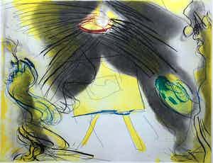 Ger Lataster - De schilder | kleuren ets (ingelijst) verkocht voor € 89!