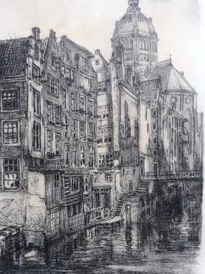 Louis Landre - oude zijds kolk (amsterdam). verkocht voor € 40!