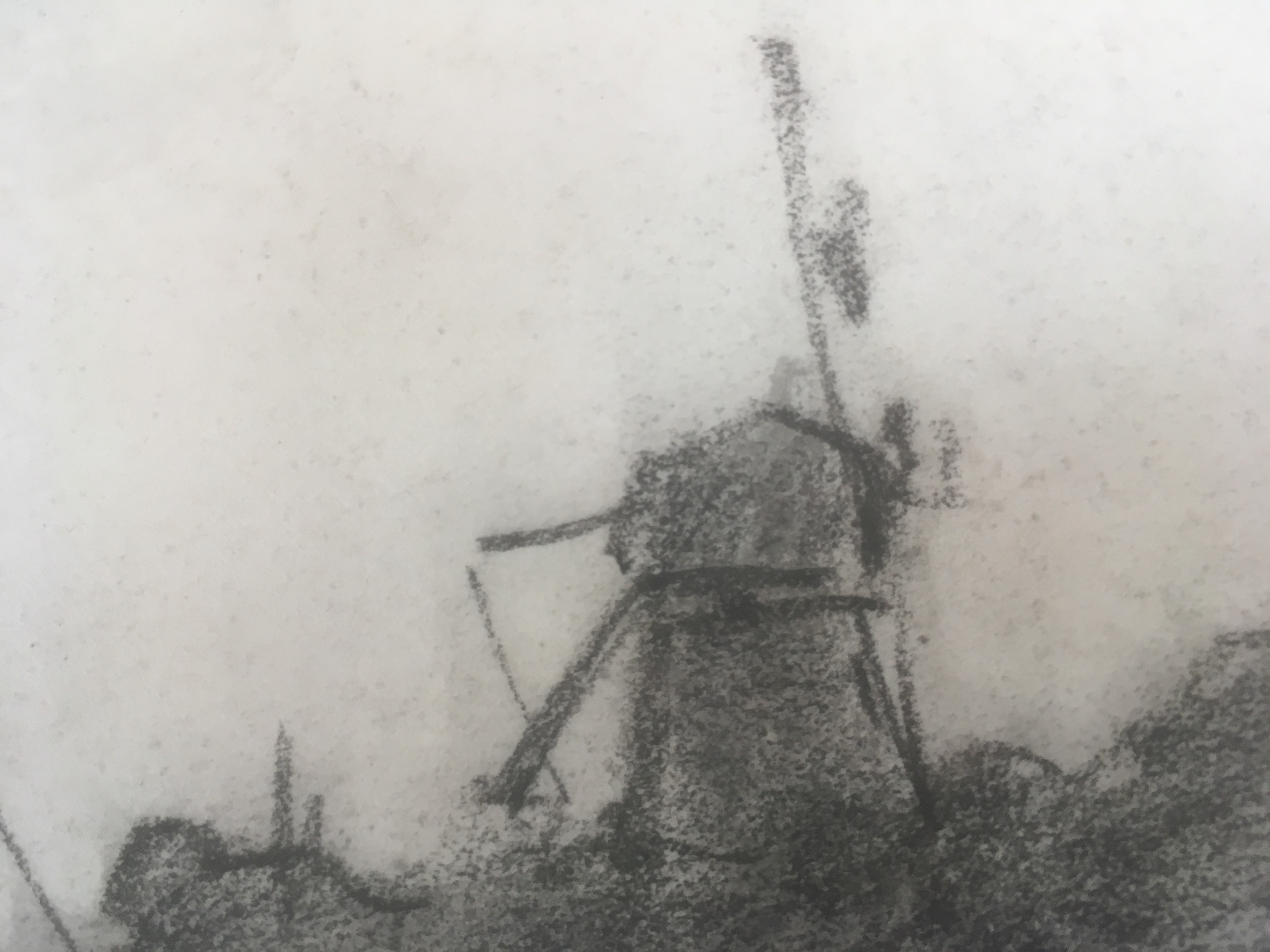 Niet of onleesbaar gesigneerd - Houtskool op papier - Gezicht op Dordrecht. kopen? Bied vanaf 1!