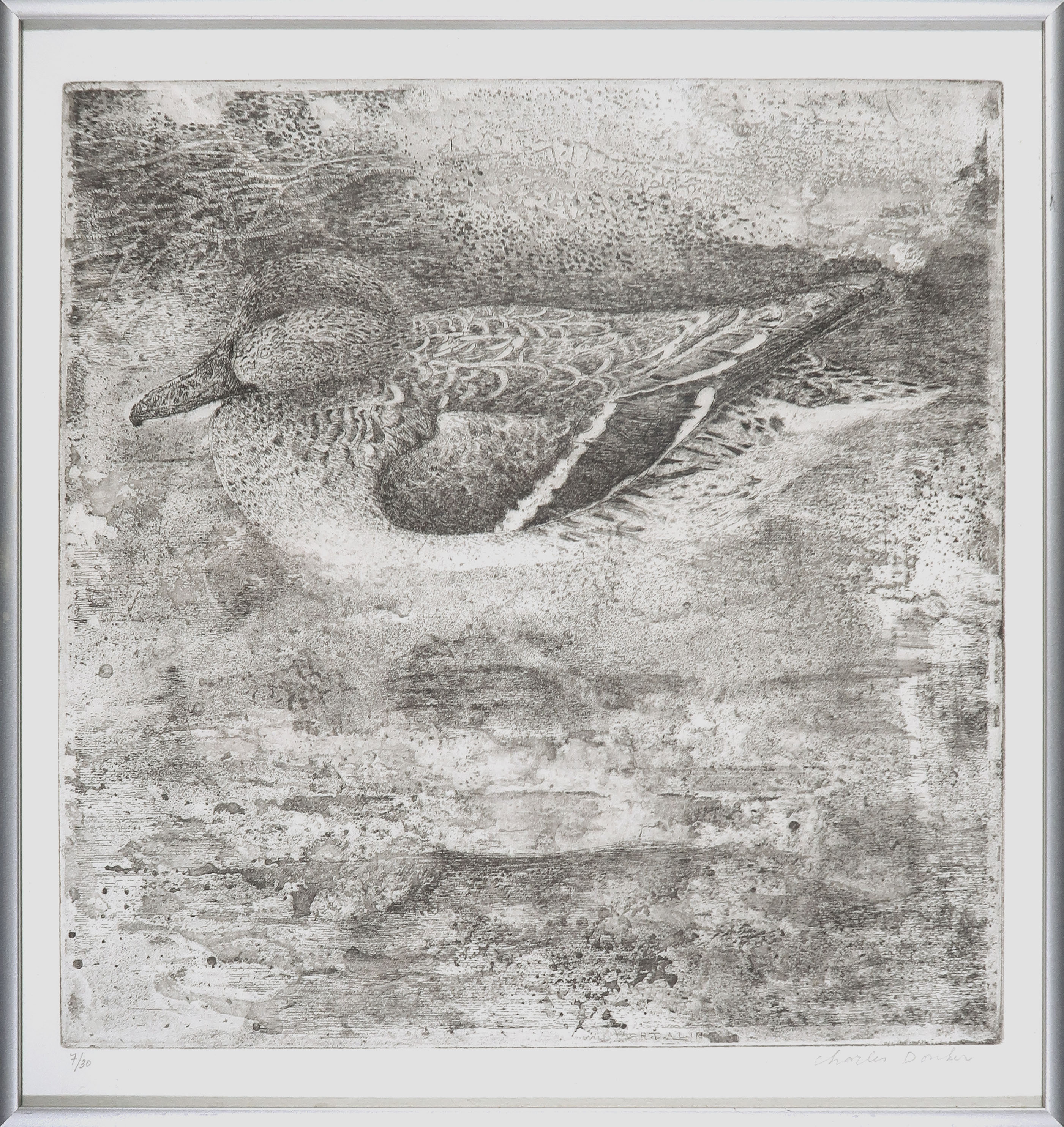 Charles Donker - Ets, Wintertaling - Ingelijst kopen? Bied vanaf 120!