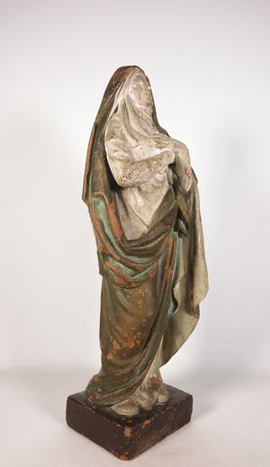 Heiligenbeeld - Groot terracotta beeld van de Heilige Elizabeth kopen? Bied vanaf 40!