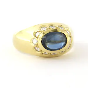 Acheter18k geel gouden ring bezet met saffier en briljant geslepen diamant tot. 0.50ct? Enchérissez de 1000!