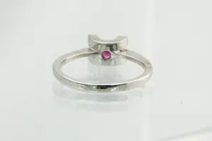 54 - 14 karaat wit gouden ring met diamant gezet met ca  0.04 crt briljant kopen? Bied vanaf 170!