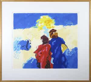 Henk van Vessem - Zeefdruk, A day full of colours - Ingelijst verkocht voor € 40!