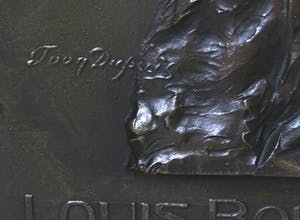 Toon Dupuis - Brons, Portret en profil van Louis Bouwmeester als Shylock (met persoonlijk archief) - Ingelijst kopen? Bied vanaf 1000!