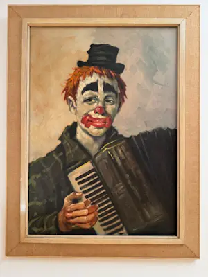 AcheterNiet of onleesbaar gesigneerd - Clown met accordeon? Enchérissez de 10!