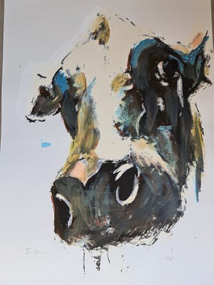 Theo Onnes - Cow - gesigneerd - 75 ex - groot kopen? Bied vanaf 1!