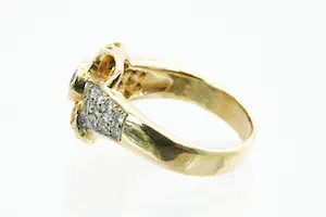 8 - Exclusieve 18Krt gouden bi-color ring met 23 steens ca 0.90ct briljant. kopen? Bied vanaf 580!