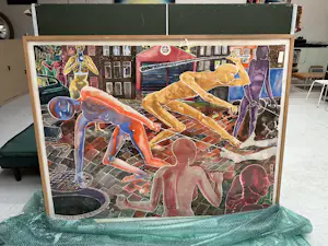 Henri de Haas - Drieluik 'De straat' kopen? Bied vanaf 200!