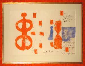 Anton Heyboer - Sjabloondruk, The gift of man - Ingelijst (Groot) verkocht voor € 600!