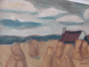 Jules De Sutter - schilderij - landschap met korenschoven - ingelijst kopen? Bied vanaf 1300!