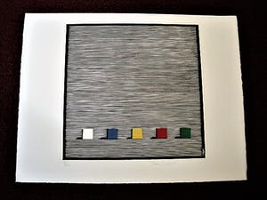 Pieter Becks - Signature - Gelderse Grafiekmap - Houtsnede - Kleurrijke Golven - oplage 15 ex. kopen? Bied vanaf 30!