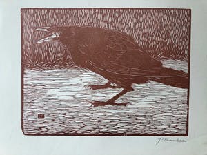 Jan Mankes - Houtsnede Zwarte Kraai - Gesigneerd - 1918 kopen? Bied vanaf 400!