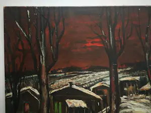 Jacques Mels - Landschap. Bos in de sneeuw. kopen? Bied vanaf 69!