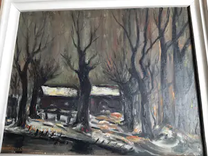 Jacques Mels - Olieverf op doek, winters landschap. kopen? Bied vanaf 80!