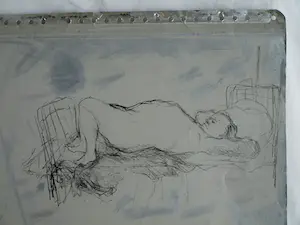 Metten Koornstra - Originele drukplaat , “Man op bed” – ca 1965 kopen? Bied vanaf 1!