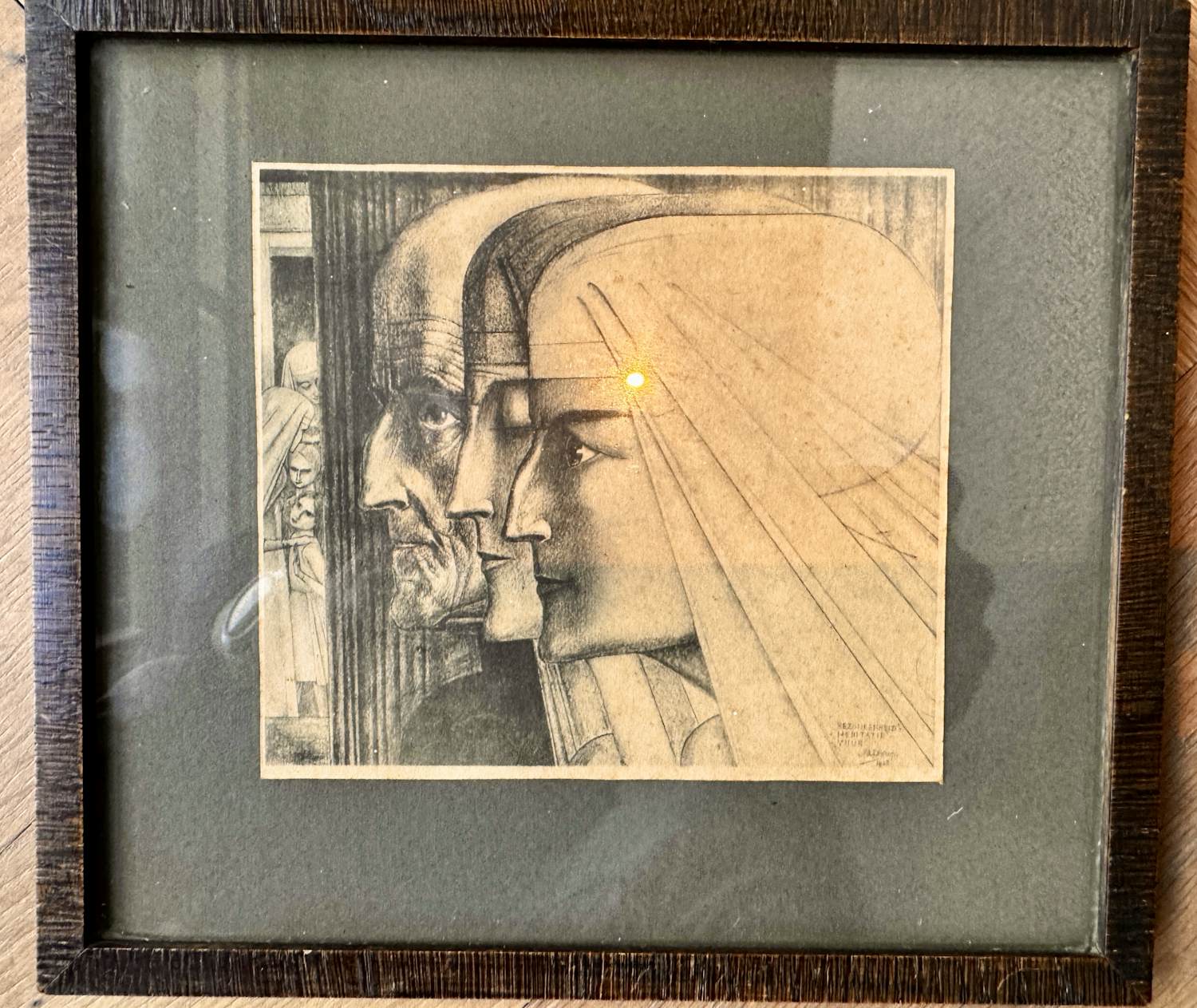Jan Toorop - Litho Bezonkenheid - Meditatie - Vuur 1923 verkocht voor € 50!