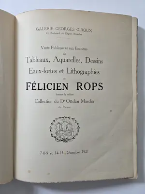 Felicien Rops - Catalogus Galerie Georges Giroux. 1921. kopen? Bied vanaf 49!