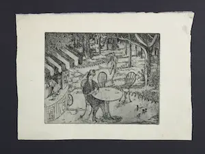 Tilly Krone - Landschap met bomen, en vier andere (5x) kopen? Bied vanaf 25!